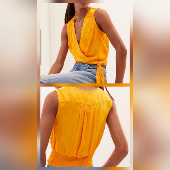 NWOT Maeve by Anthropologie melon/orange tank wrap top - Picture 12 of 12